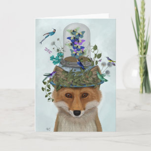 Fox med Butterfly Bell Burk Kort