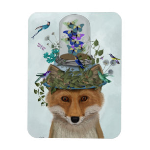 Fox med Butterfly Bell Burk Magnet