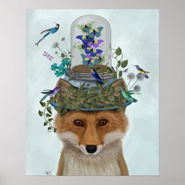 Fox med Butterfly Bell Burk Poster (Framsidan)