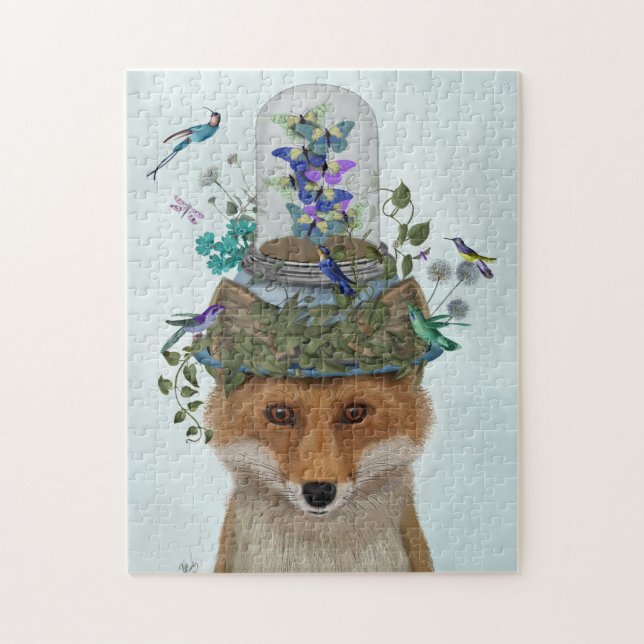 Fox med Butterfly Bell Burk Pussel (Vertikal)