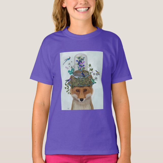 Fox med Butterfly Bell Burk T Shirt (Framsida)