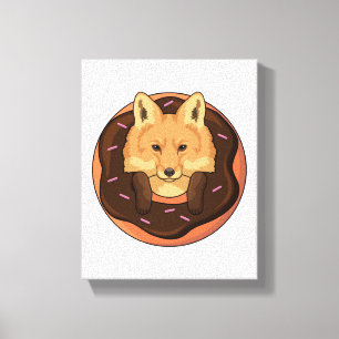 Fox med Donut Canvastryck