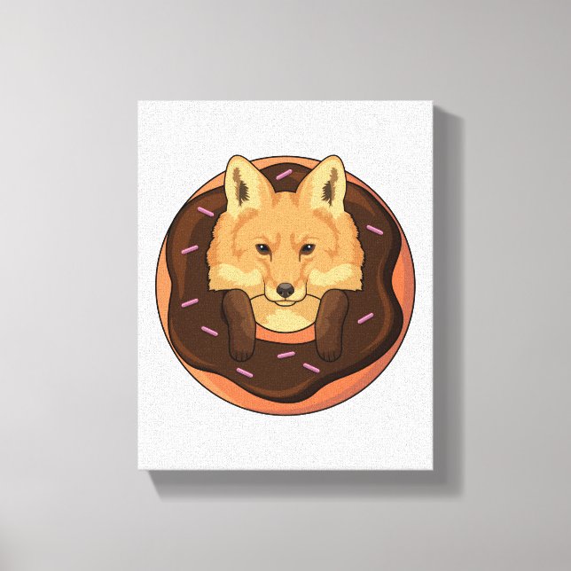 Fox med Donut Canvastryck (Framsida)