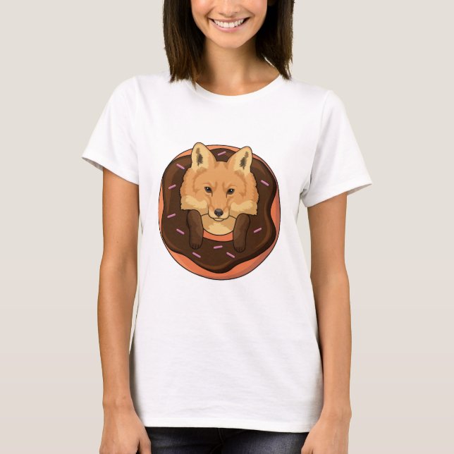Fox med Donut T Shirt (Framsida)