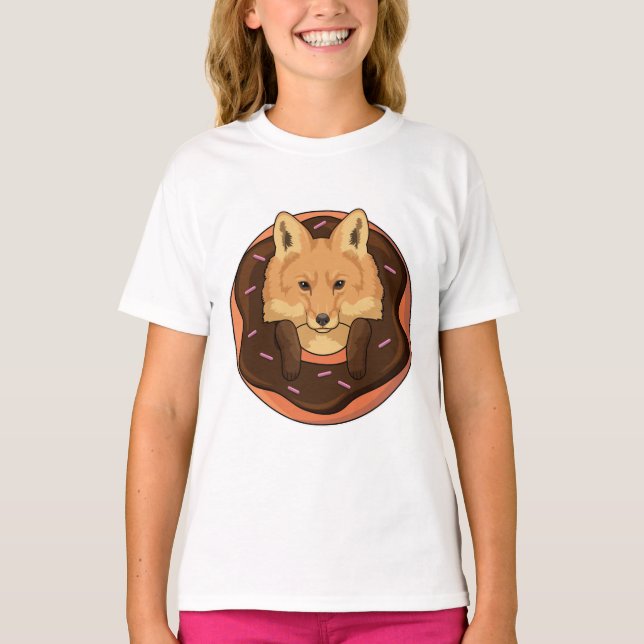 Fox med Donut T Shirt (Framsida)
