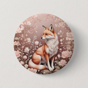 Fox med Dreamy Rosa Blommigt Knapp
