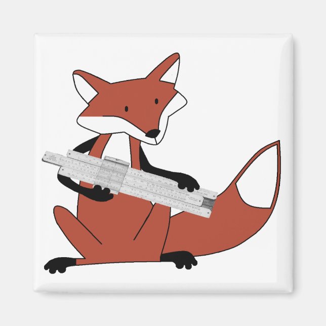 Fox med en bildregel magnet (Framsidan)