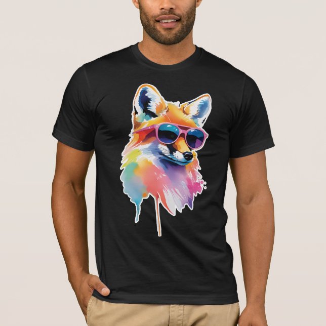 Fox med glasögon t shirt (Framsida)