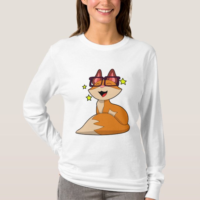 Fox med glasögon t shirt (Framsida)