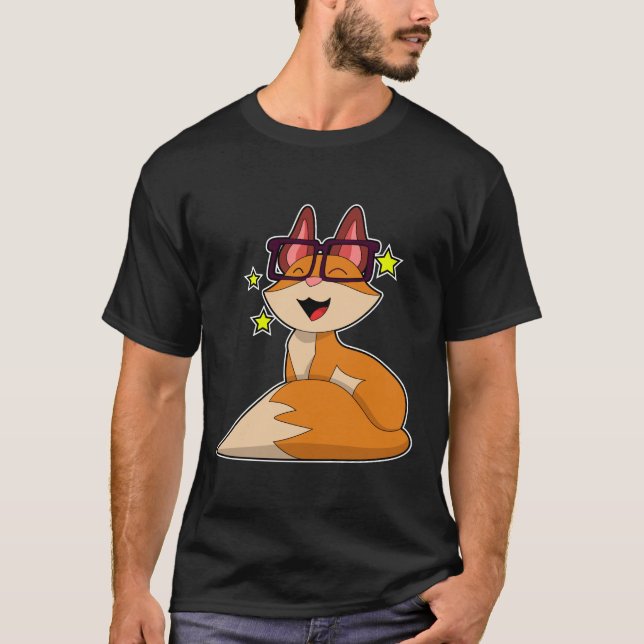 Fox med glasögon t shirt (Framsida)