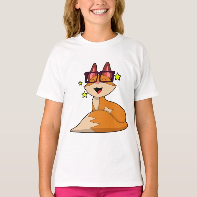 Fox med glasögon t shirt (Framsida)