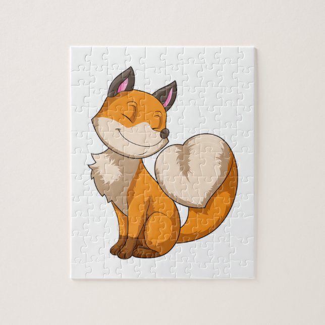 Fox med hjärta pussel (Vertikal)