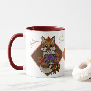 Fox med höstverktyg mugg