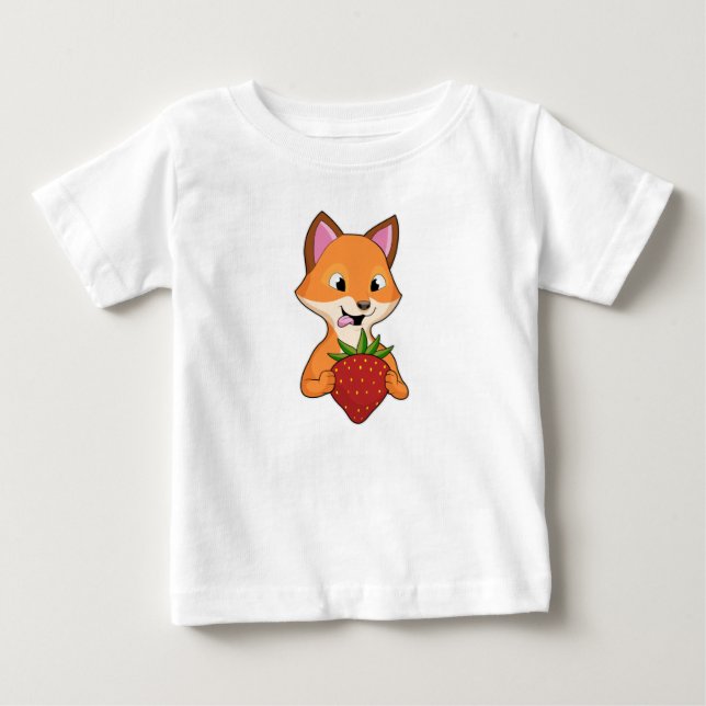 Fox med jordgubbsbär t shirt (Framsida)