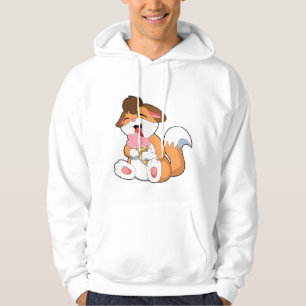 Fox med jordgubbsgrädde hoodie