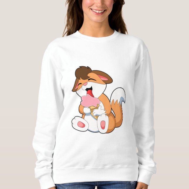Fox med jordgubbsgrädde t shirt (Framsida)