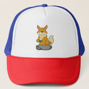 Fox med kaffe kopp keps