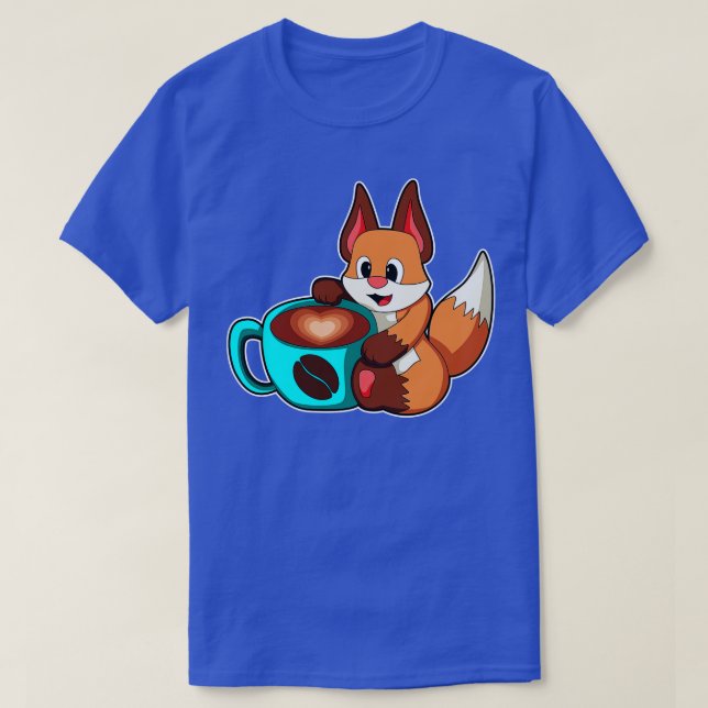 Fox med Kopp i kaffe 2 T Shirt (Design framsida)