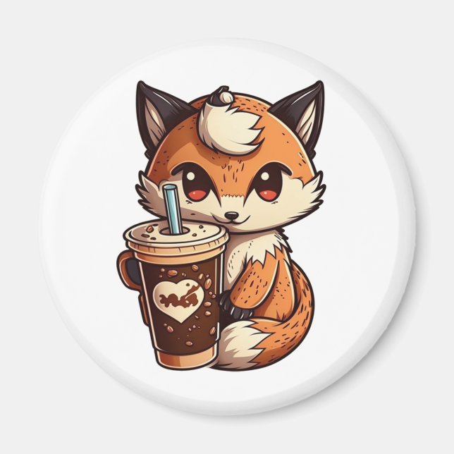 Fox med kopp magnet (Framsidan)