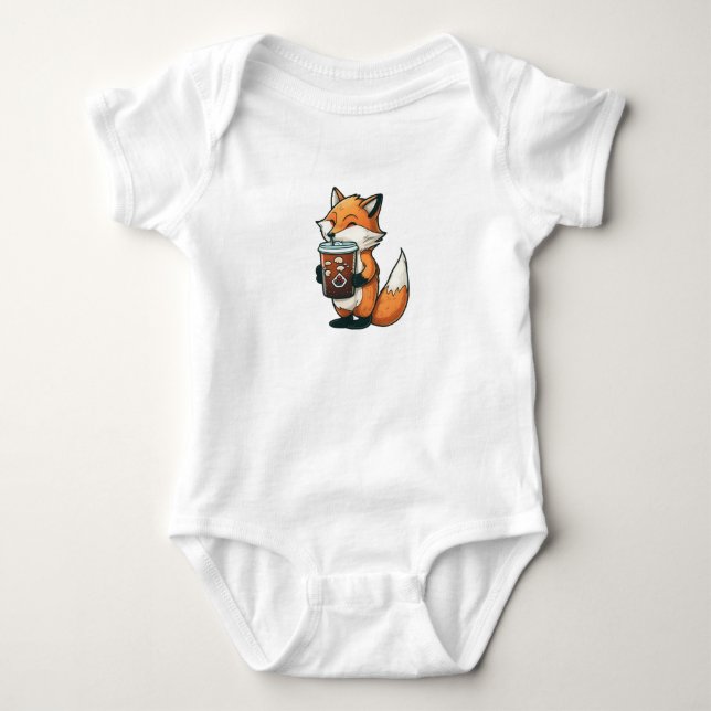 Fox med kopp t shirt (Framsida)