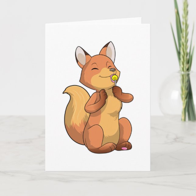 Fox med Lollipop Kort (Framsida)