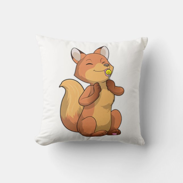 Fox med Lollipop Kudde (Framsida)