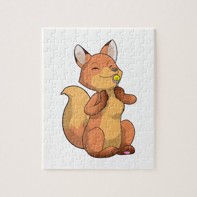Fox med Lollipop Pussel (Vertikal)