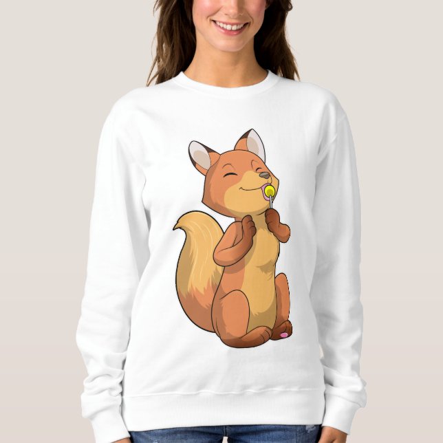 Fox med Lollipop T Shirt (Framsida)