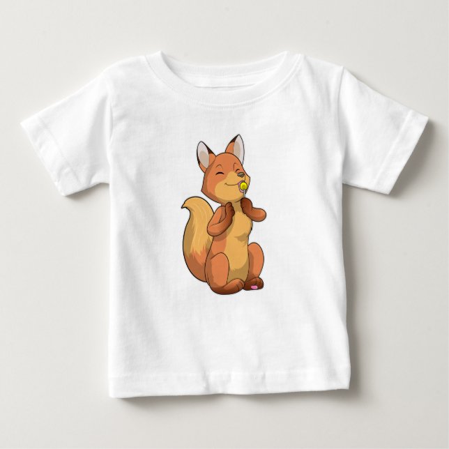 Fox med Lollipop T Shirt (Framsida)