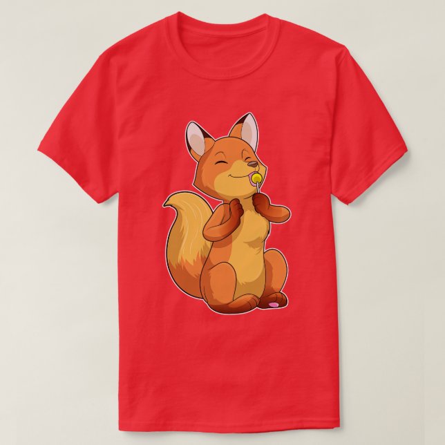 Fox med Lollipop T Shirt (Design framsida)