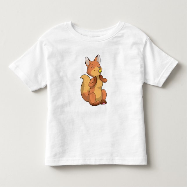Fox med Lollipop T Shirt (Framsida)