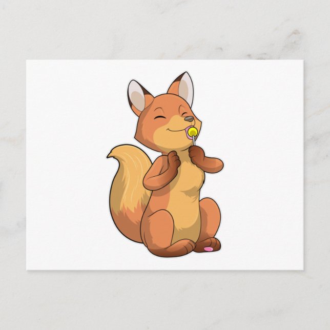 Fox med Lollipop Vykort (Framsida)