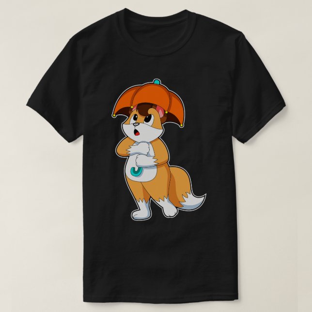 Fox med Parbrella 2 T Shirt (Design framsida)