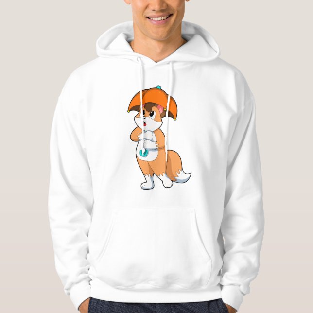 Fox med Parbrella Hoodie (Framsida)