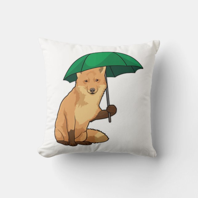 Fox med Parbrella Kudde (Framsida)