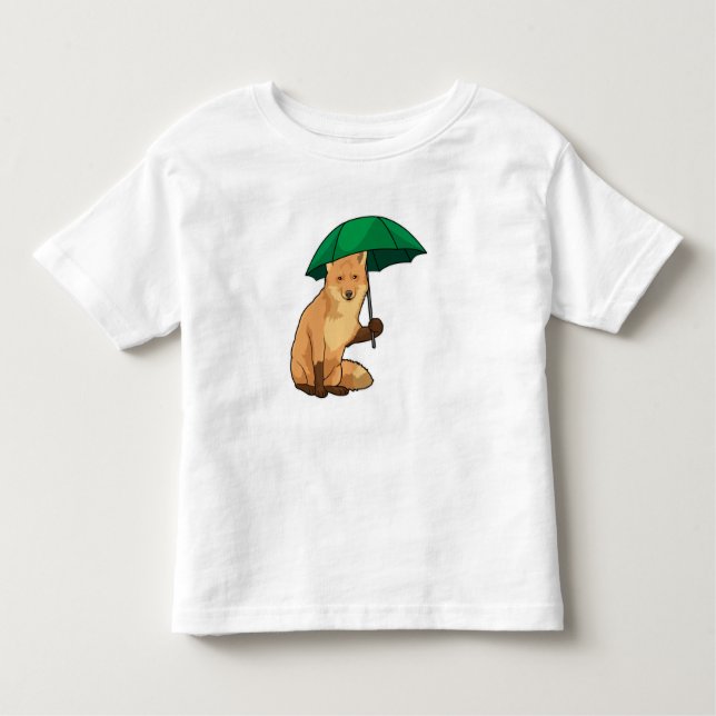 Fox med Parbrella T Shirt (Framsida)