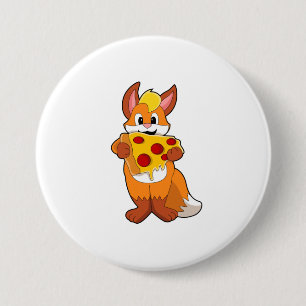 Fox med Pizza Knapp