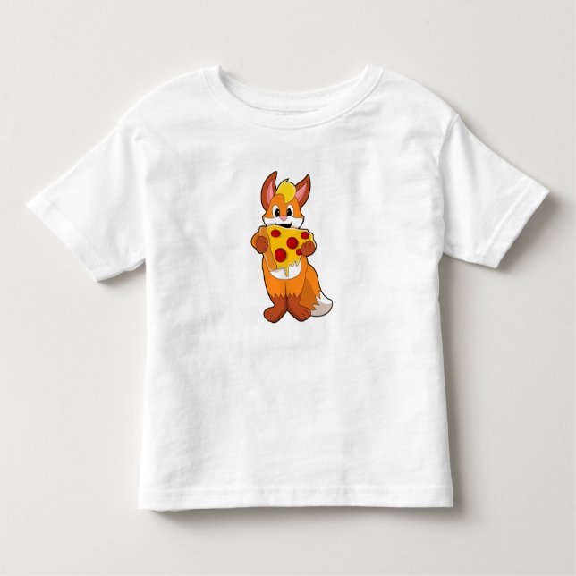 Fox med Pizza T Shirt (Framsida)