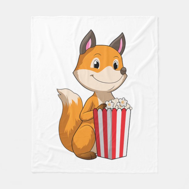 Fox med Popcorn Fleecefilt (Framsidan)