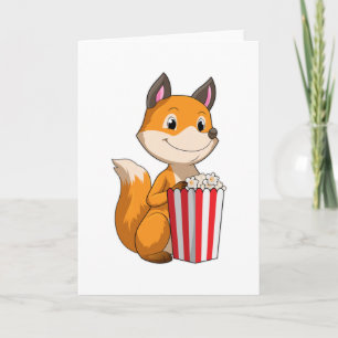 Fox med Popcorn Kort