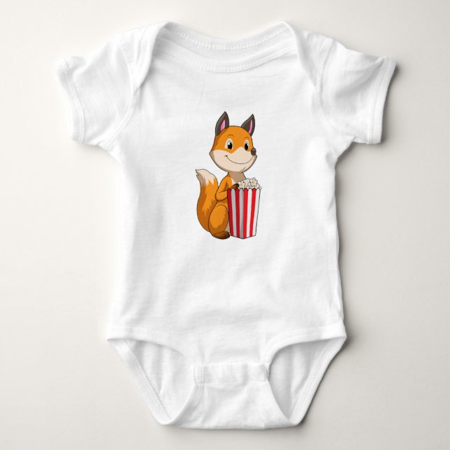 Fox med Popcorn T Shirt (Framsida)