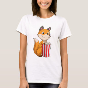Fox med Popcorn T Shirt