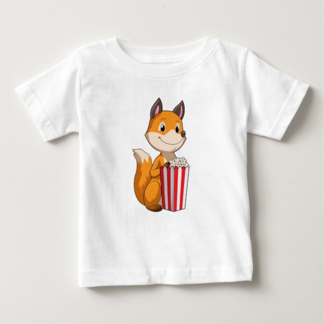 Fox med Popcorn T Shirt (Framsida)