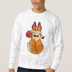Fox med Ro Flower Lång Ärmad Tröja