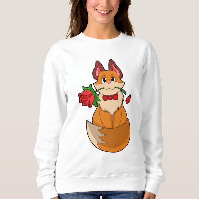 Fox med Ro Flower T Shirt (Framsida)