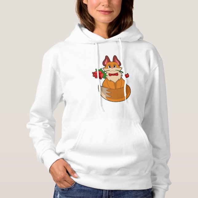 Fox med Ro Flower T Shirt (Framsida)
