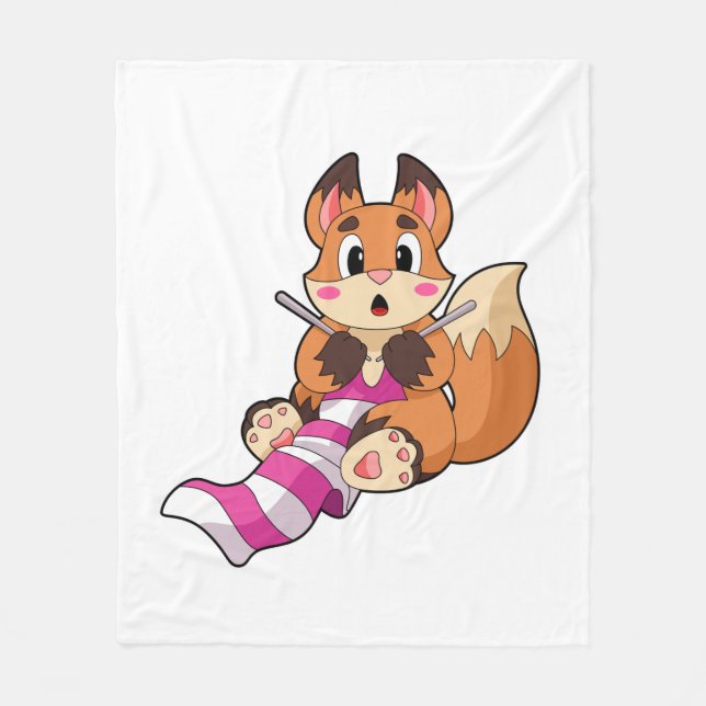 Fox med Scarf Fleecefilt (Framsidan)