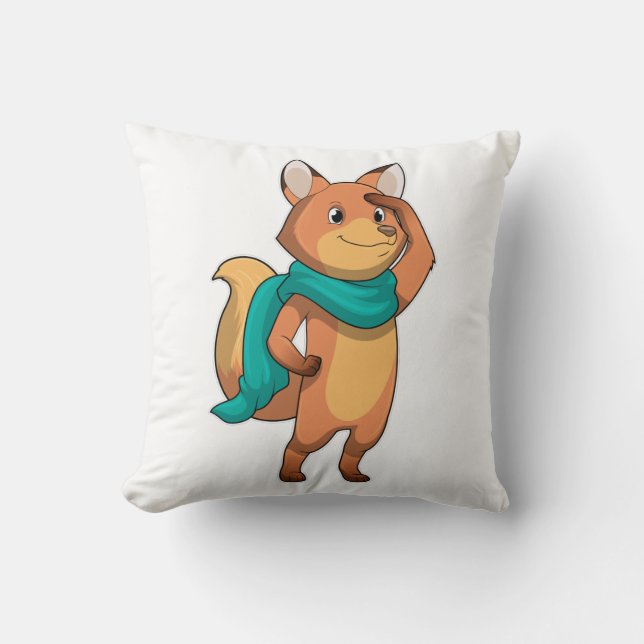 Fox med Scarf Kudde (Framsida)