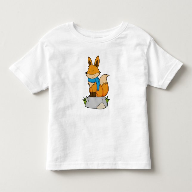 Fox med Scarf på Sten T Shirt (Framsida)
