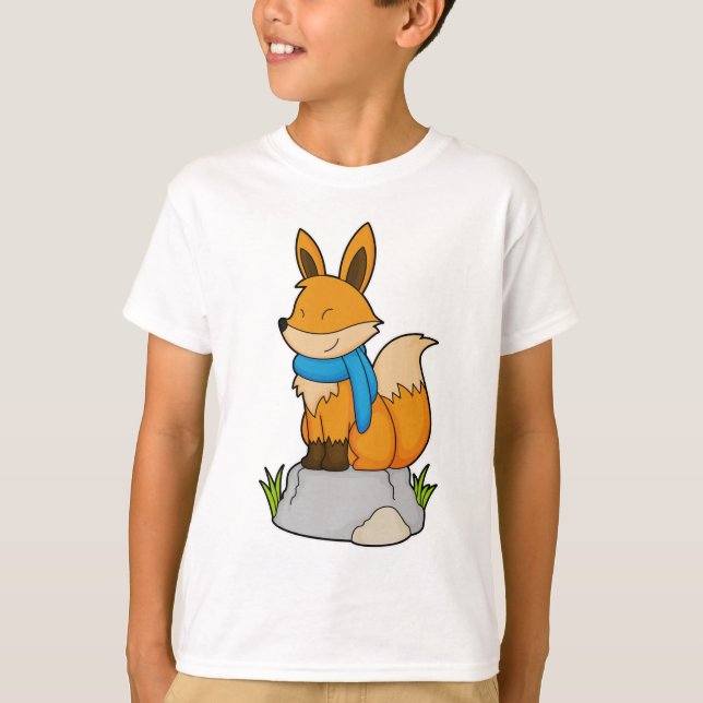 Fox med Scarf på Sten T Shirt (Framsida)